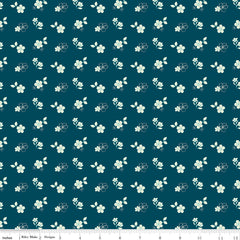 Feed My Soul Navy Tossed Floral Yardage by Sandy Gervais for Riley Blake Designs