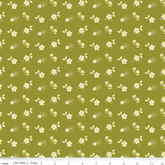 Feed My Soul Olive Tossed Floral Yardage by Sandy Gervais for Riley Blake Designs