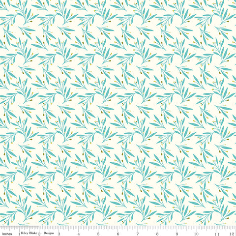Feed My Soul Cream Leaves Yardage by Sandy Gervais for Riley Blake Designs