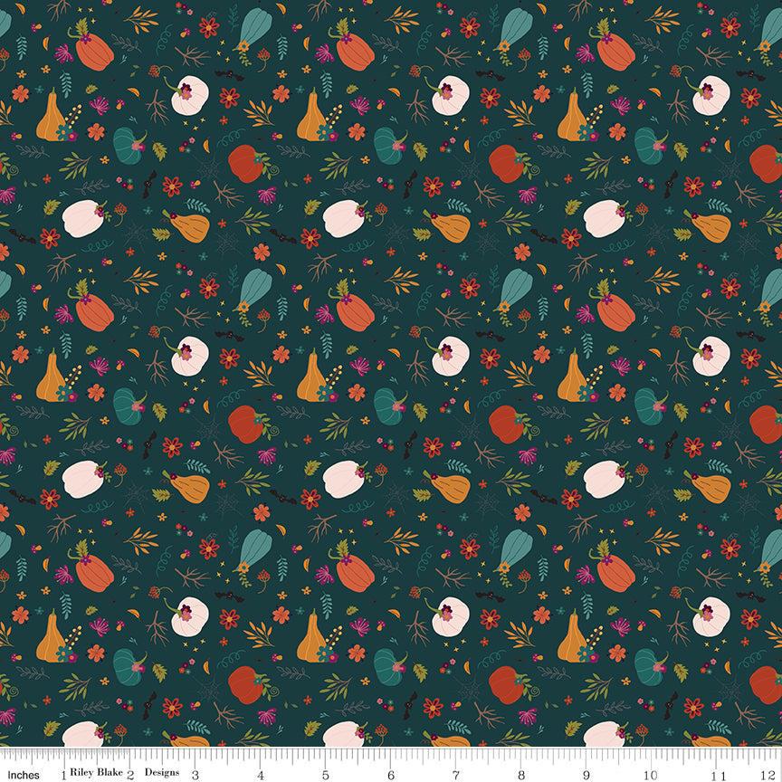 Little Witch Jade Pumpkin Patch Yardage by Jennifer Long for Riley Blake Designs