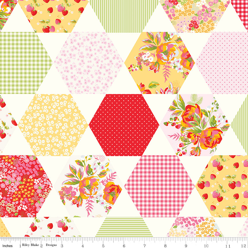 Picnic Florals Multi Cheater Print Yardage by My Mind's Eye for Riley Blake Designs