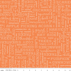 Autumn Pumpkin Words Yardage by Lori Holt for Riley Blake Designs