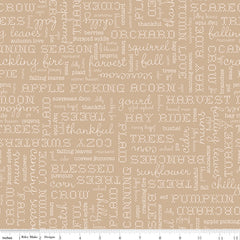 Autumn Tea Dye Words Yardage by Lori Holt for Riley Blake Designs