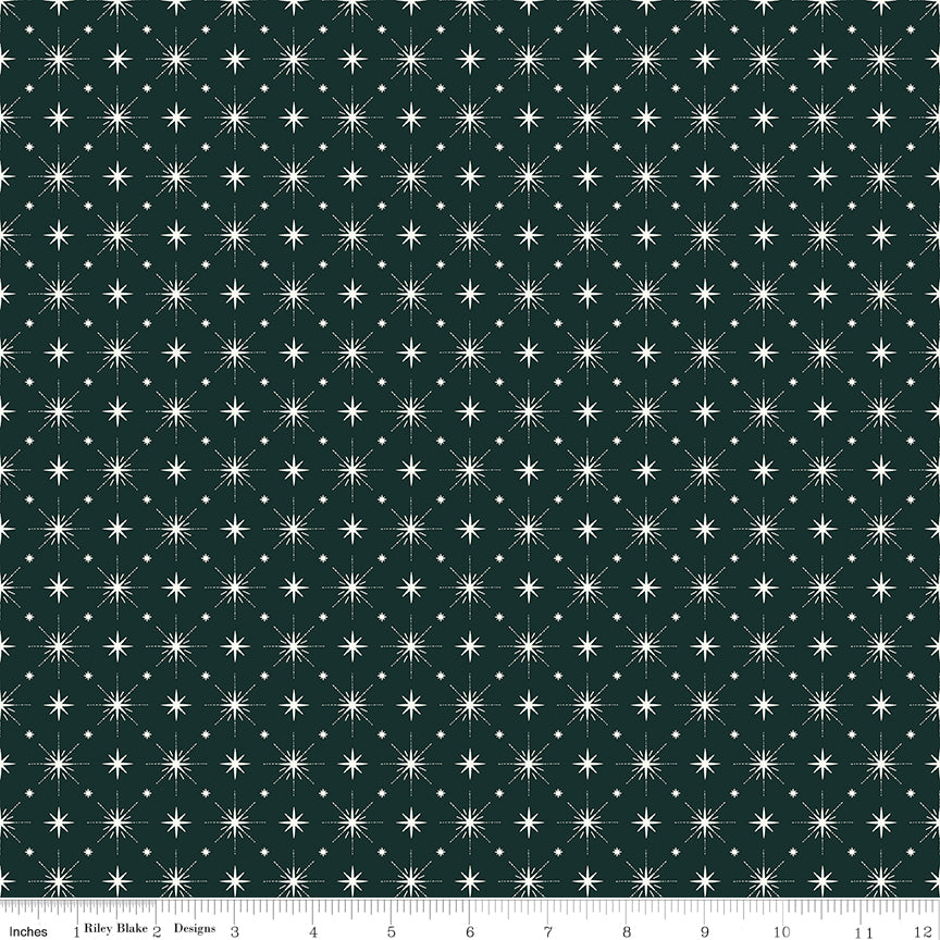 Christmas Is In Town Forest Stars Yardage by Sandy Gervais for Riley Blake Designs