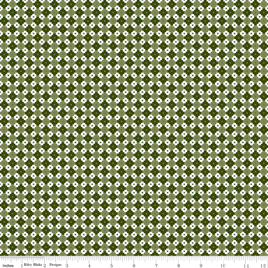 Christmas Is In Town Green Geo Yardage by Sandy Gervais for Riley Blake Designs