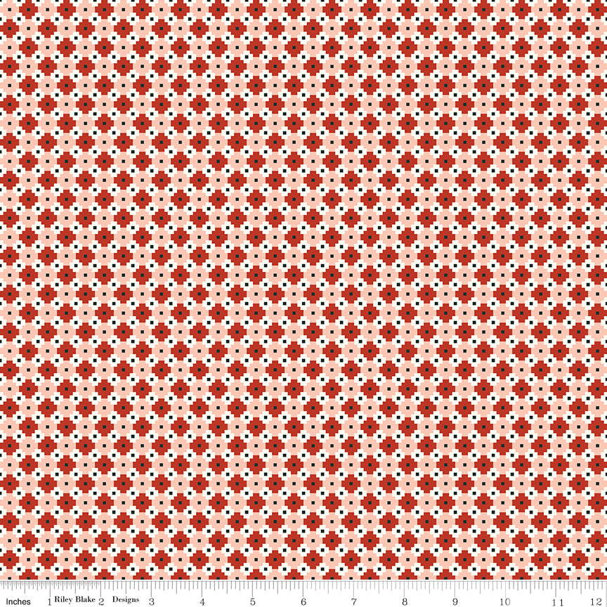 Christmas Is In Town Red Geo Yardage by Sandy Gervais for Riley Blake Designs