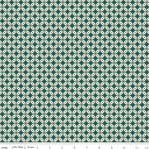 Christmas Is In Town Teal Geo Yardage by Sandy Gervais for Riley Blake Designs