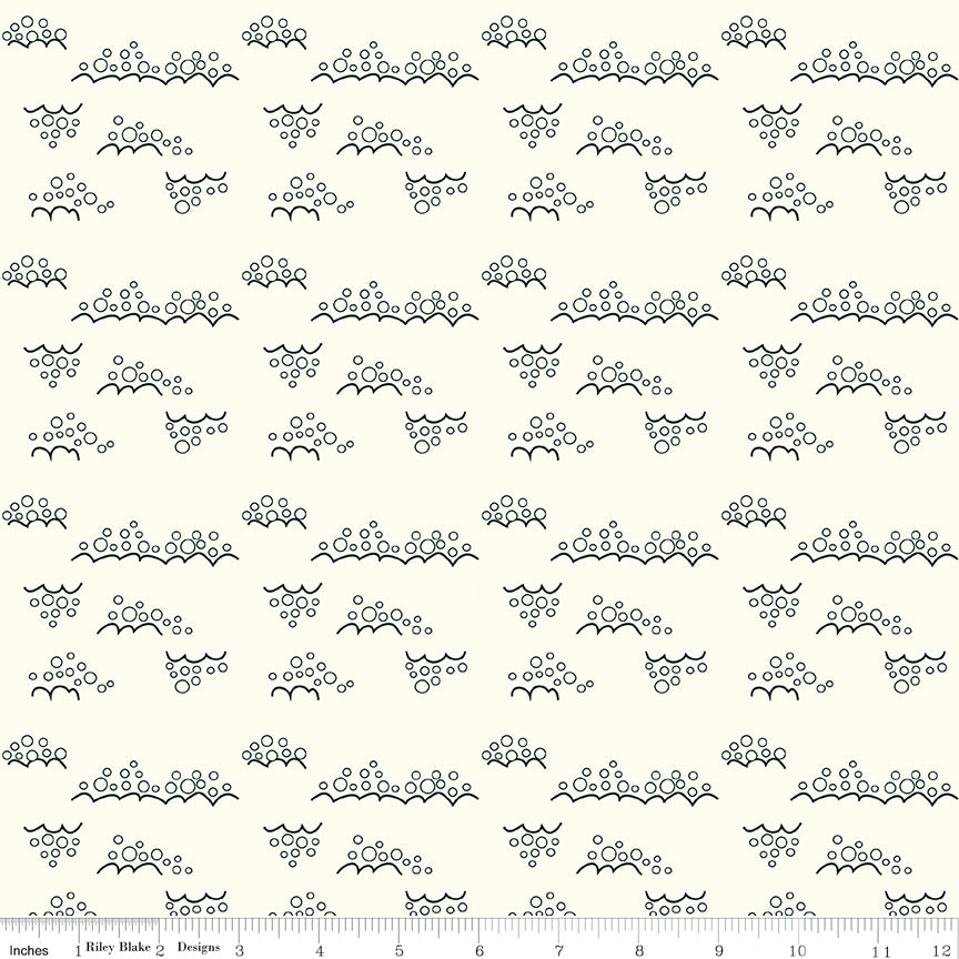Christmas Is In Town Cream Snowballs Yardage by Sandy Gervais for Riley Blake Designs