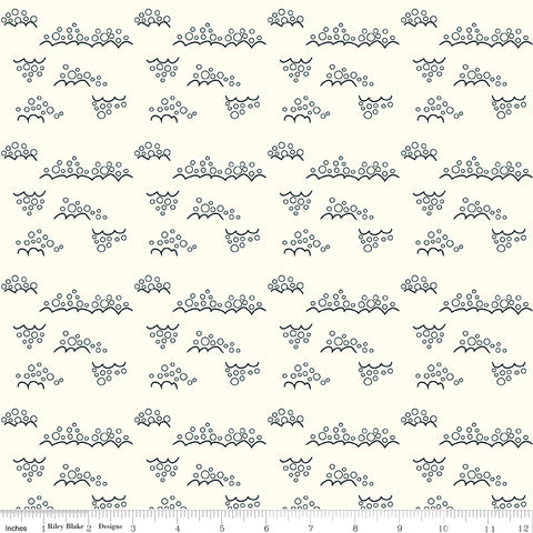 Christmas Is In Town Cream Snowballs Yardage by Sandy Gervais for Riley Blake Designs