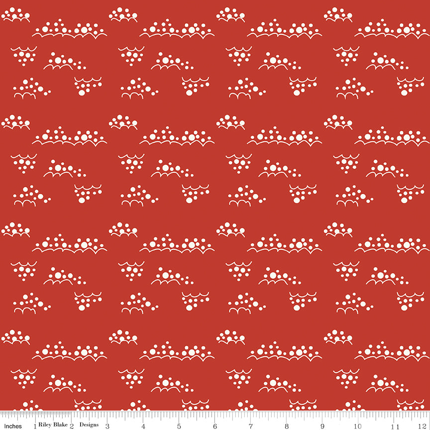 Christmas Is In Town Red Snowballs Yardage by Sandy Gervais for Riley Blake Designs