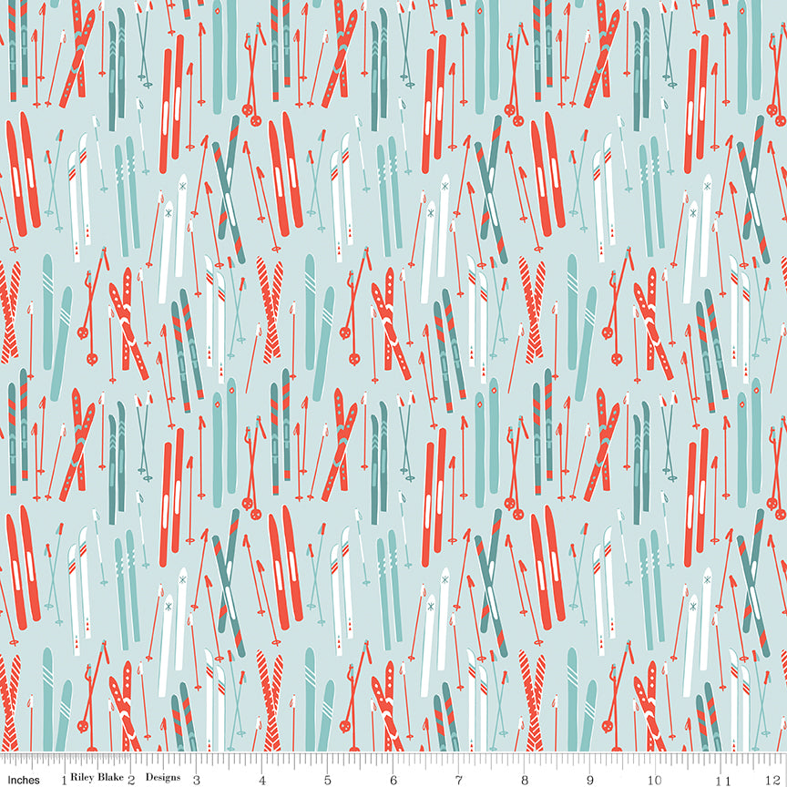 Ski Hill Powder Skis Yardage by Corinne Wells for Riley Blake Designs