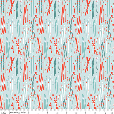 Ski Hill Powder Skis Yardage by Corinne Wells for Riley Blake Designs
