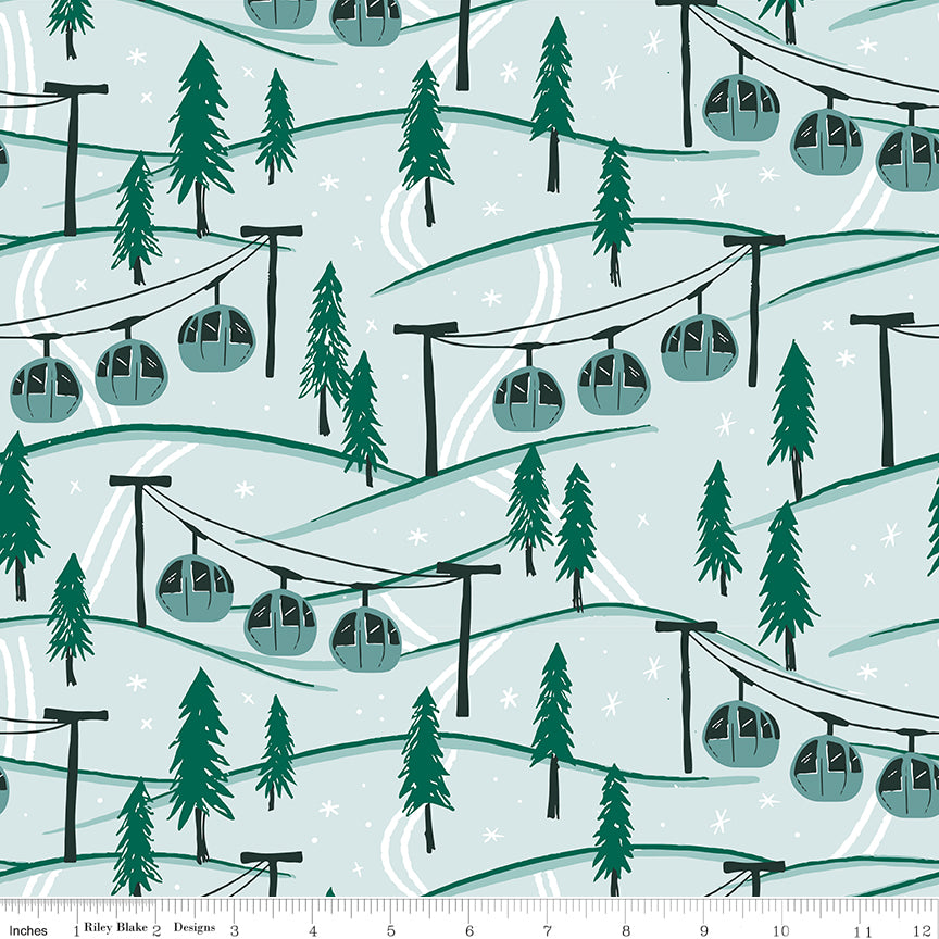 Ski Hill Powder Mountainside Yardage by Corinne Wells for Riley Blake Designs