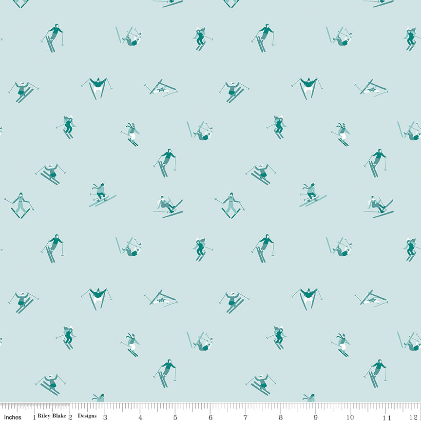 Ski Hill Powder Skiers Yardage by Corinne Wells for Riley Blake Designs