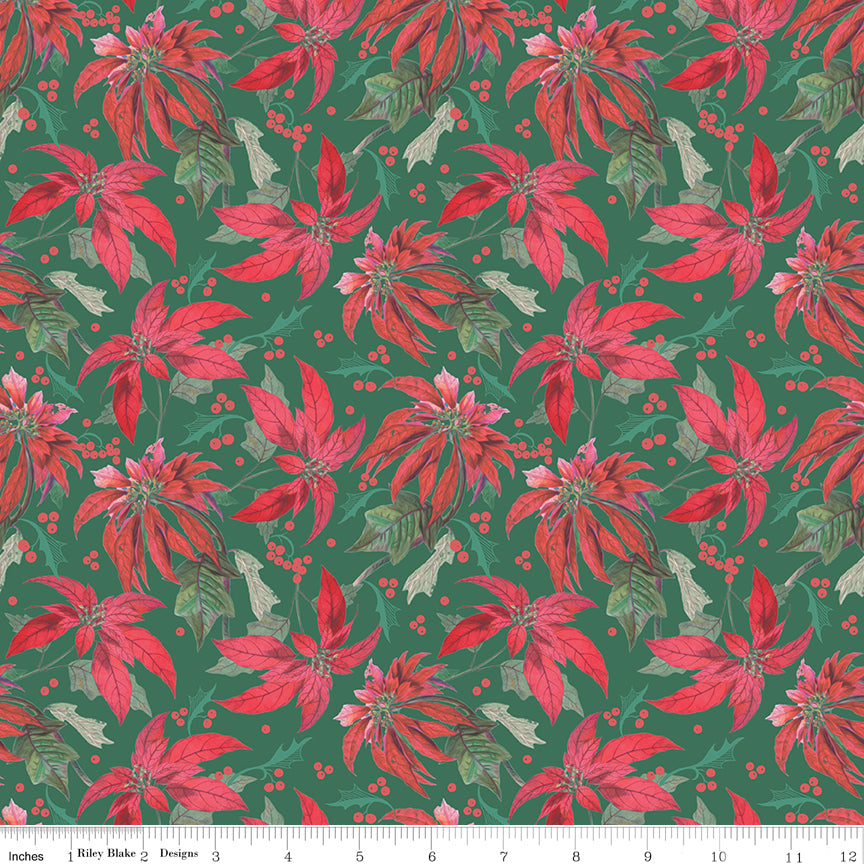 Merry Little Christmas Green Main Yardage by My Mind's Eye for Riley Blake Designs