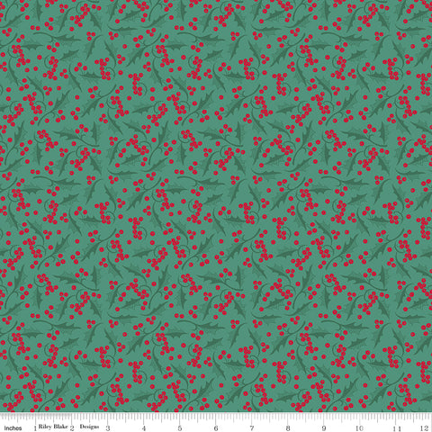 BOLT END 16" Merry Little Christmas Pine Holly Yardage by My Mind's Eye for Riley Blake Designs