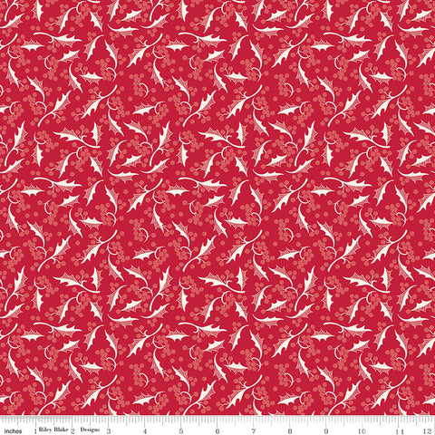 Merry Little Christmas Red Holly Yardage by My Mind's Eye for Riley Blake Designs