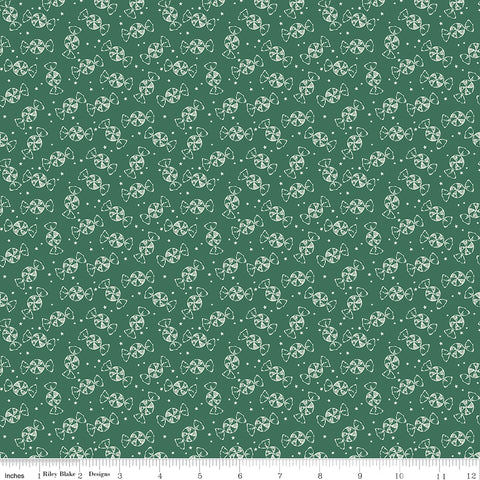 BOLT END 28" Merry Little Christmas Green Peppermint Yardage by My Mind's Eye for Riley Blake Designs