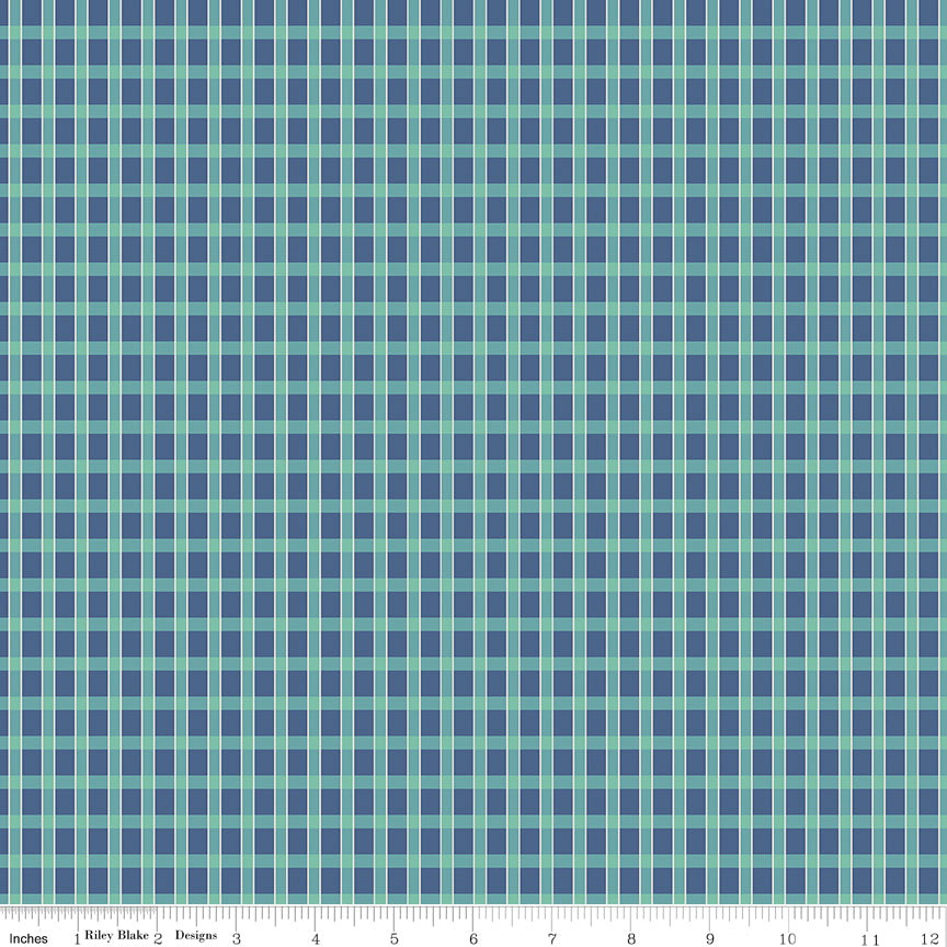 Home Town Holiday Denim Plaid Yardage by Lori Holt for Riley Blake Designs