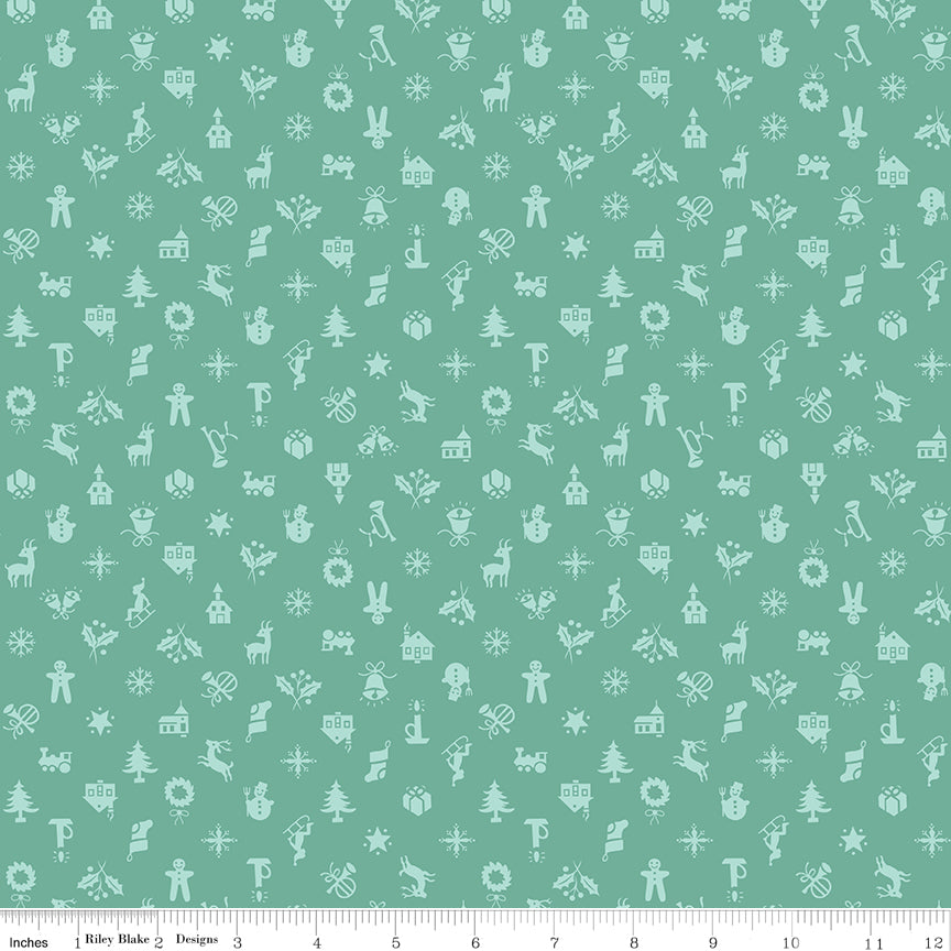 Home Town Holiday Sea Glass Christmas Yardage by Lori Holt for Riley Blake Designs