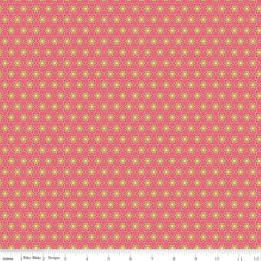 Home Town Holiday Tea Rose Stars Yardage by Lori Holt for Riley Blake Designs