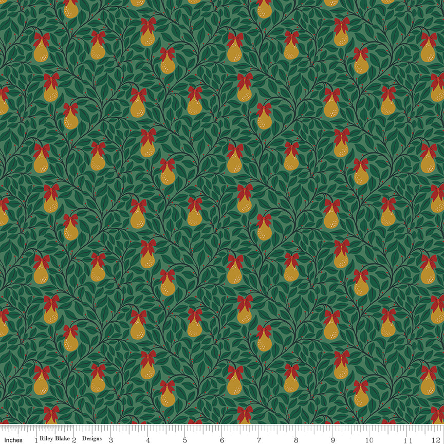 A Pear-fect Christmas Green Pear Tree Yardage by Cayla Naylor for Riley Blake Designs