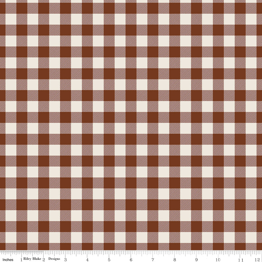 Pumpkin Spice Brown Plaid Yardage by Simple Simon & Co. for Riley Blake Designs