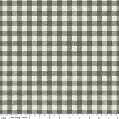 Pumpkin Spice Green Plaid Yardage by Simple Simon & Co. for Riley Blake Designs