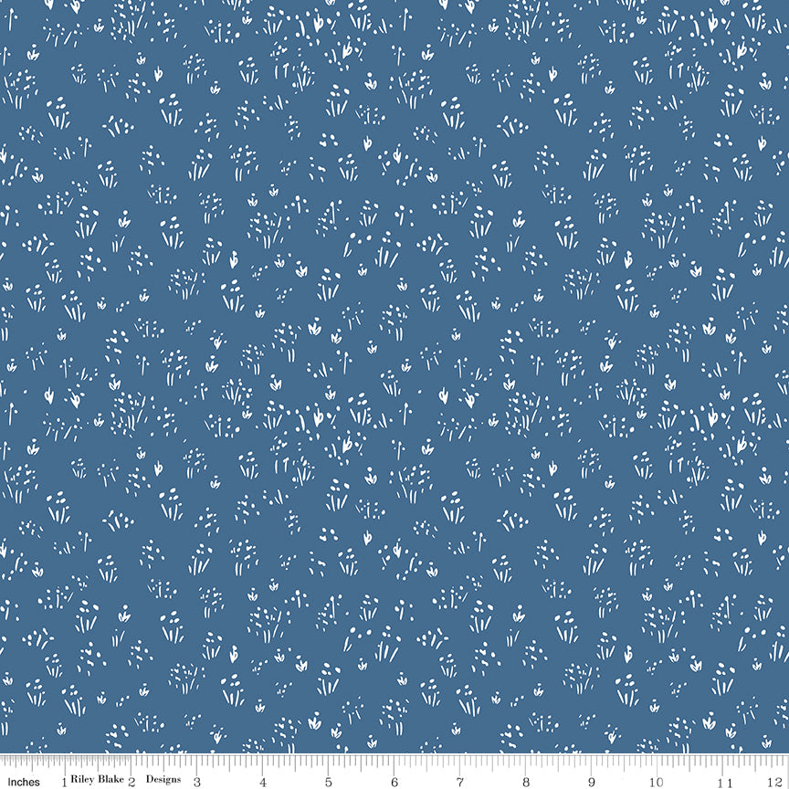 Farm Livin' Denim Grass Yardage by Diane Labombarbe for Riley Blake Designs