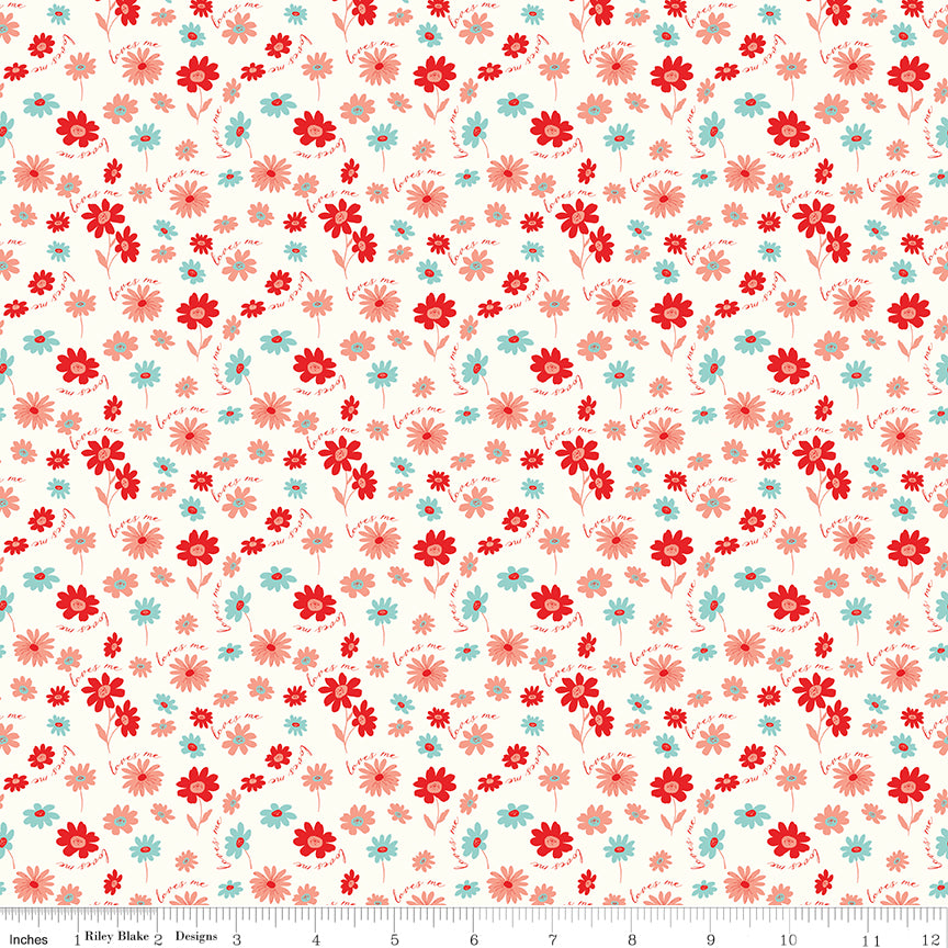 You & Me Cream Loves Me Yardage by Sandy Gervais for Riley Blake Designs