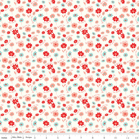 You & Me Cream Loves Me Yardage by Sandy Gervais for Riley Blake Designs