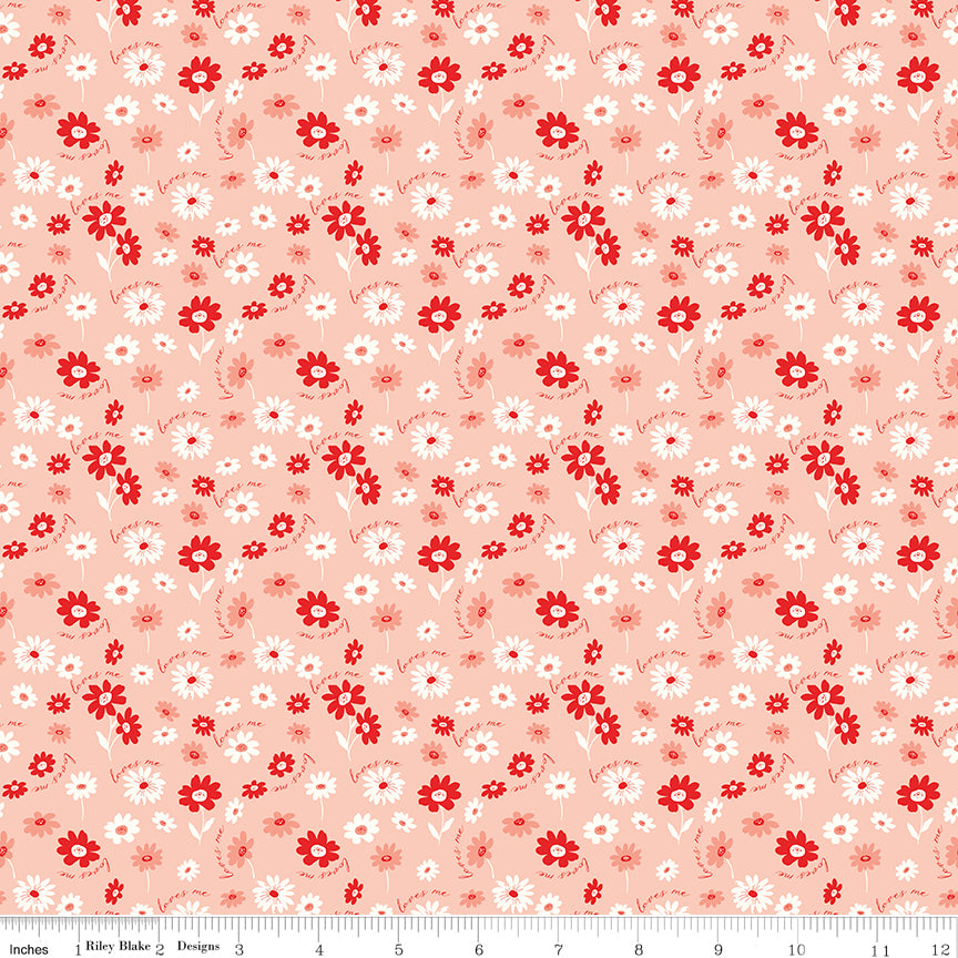 You & Me Pink Loves Me Yardage by Sandy Gervais for Riley Blake Designs