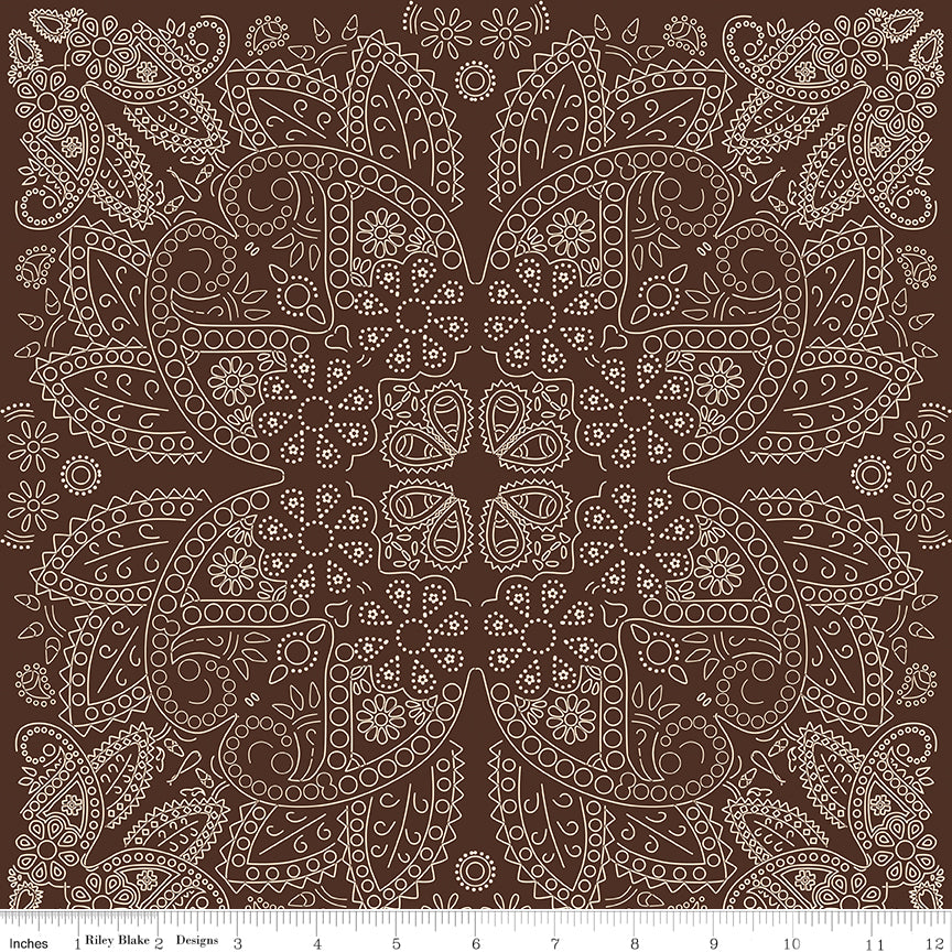 Cowboys Brown Bandana Yardage by Echo Park Paper Co. for Riley Blake Designs