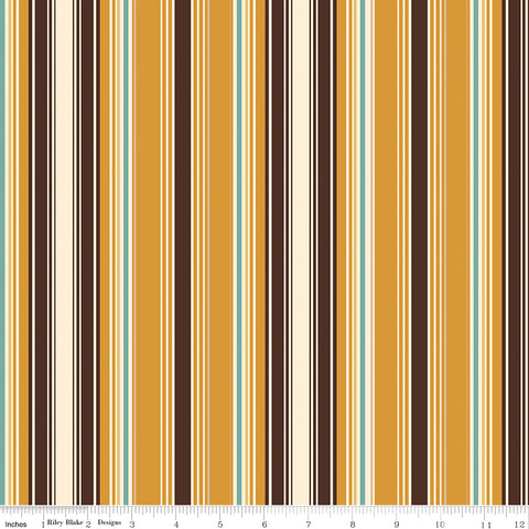Cowboys Ochre Stripe Yardage by Echo Park Paper Co. for Riley Blake Designs