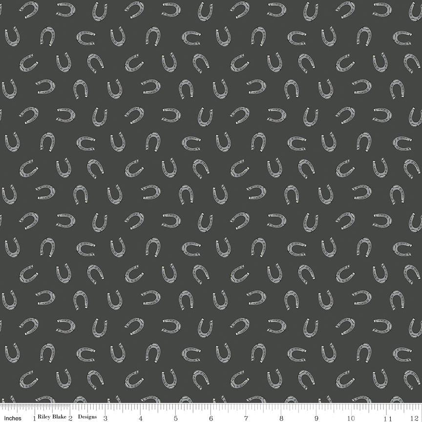 Cowboys Graphite Horseshoes Yardage by Echo Park Paper Co. for Riley Blake Designs