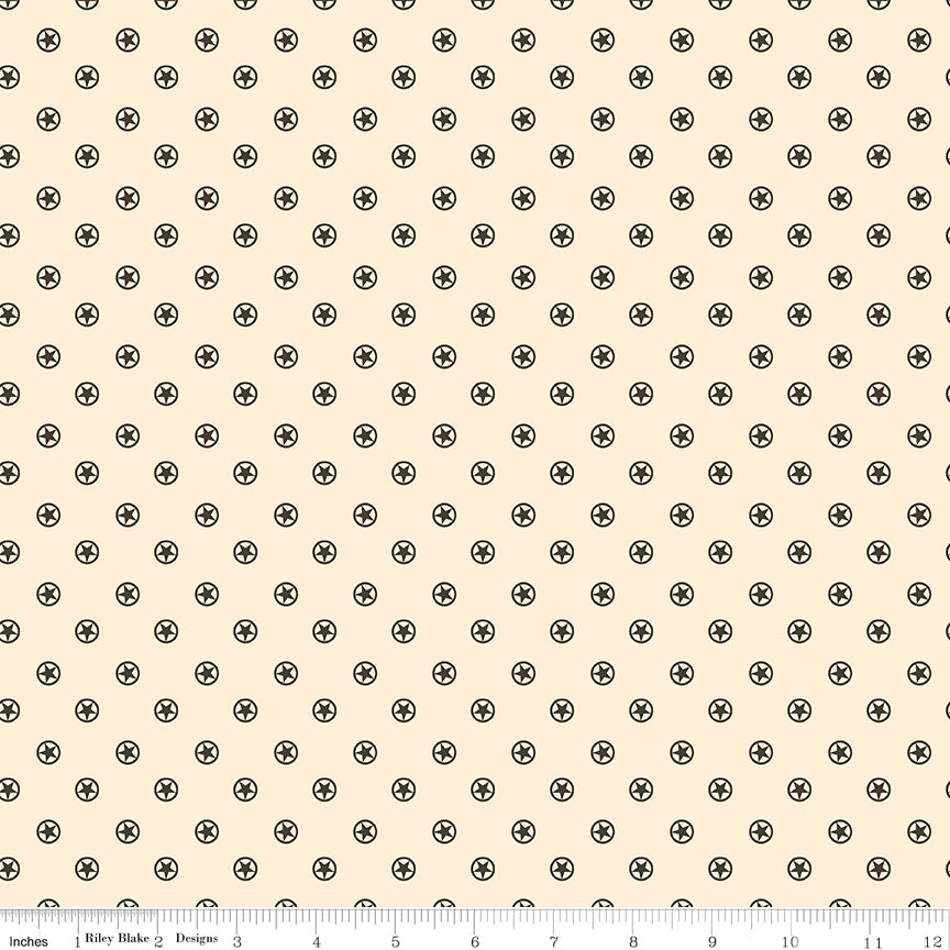Cowboys Cream Circle Stars Yardage by Echo Park Paper Co. for Riley Blake Designs