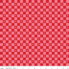 Sweetheart Hot Pink Checks Yardage by My Mind's Eye for Riley Blake Designs
