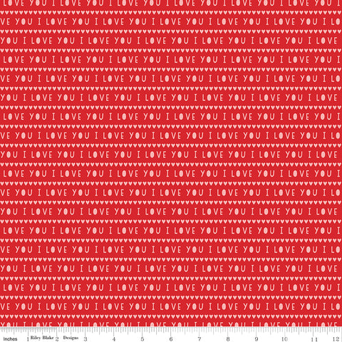 Sweetheart Red I Love You Yardage by My Mind's Eye for Riley Blake Designs