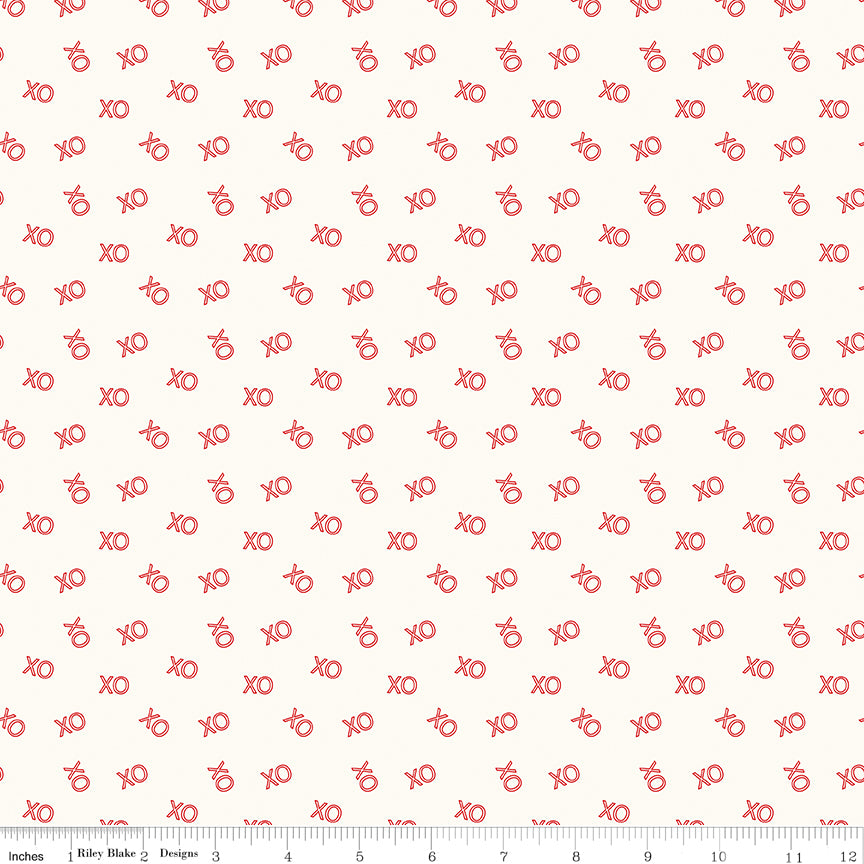 Sweetheart Cream XO Yardage by My Mind's Eye for Riley Blake Designs