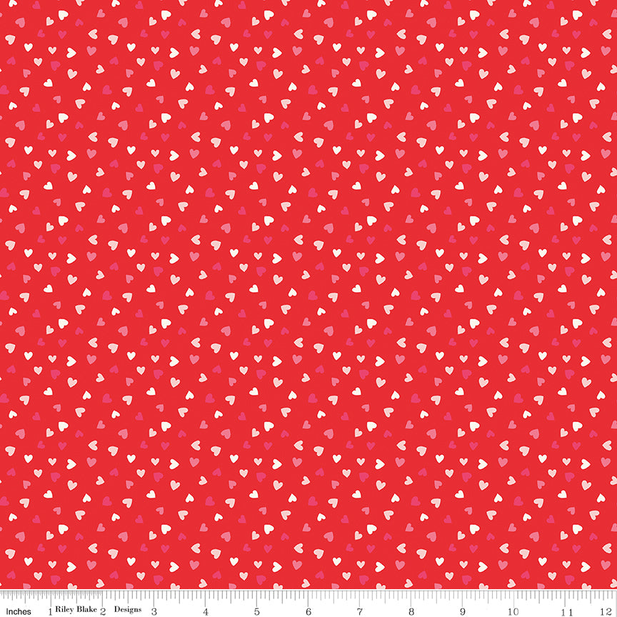 Sweetheart Red Heart Toss Yardage by My Mind's Eye for Riley Blake Designs