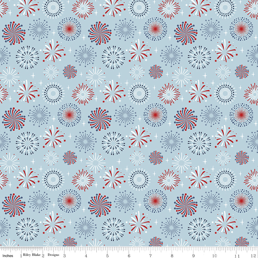 Stars and Stripes Forever Sky Fireworks Yardage by Lori Whitlock for Riley Blake Designs