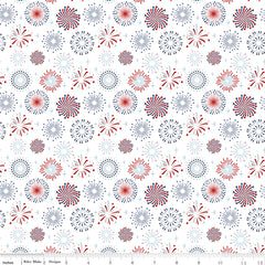 Stars and Stripes Forever White Fireworks Yardage by Lori Whitlock for Riley Blake Designs