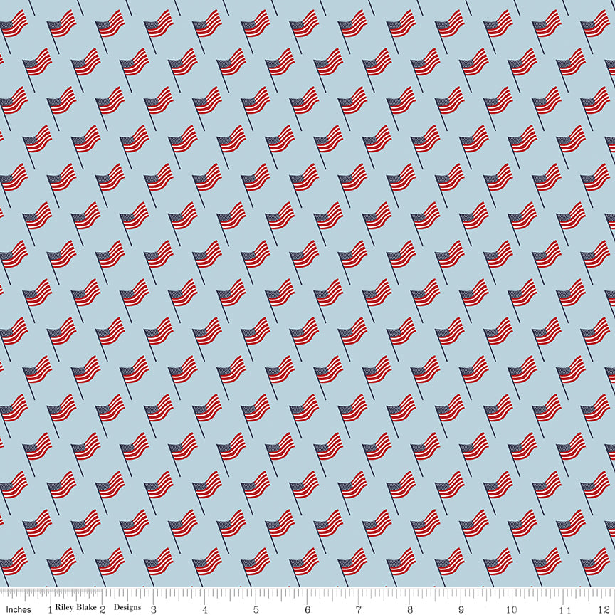 Stars and Stripes Forever Sky Flags Yardage by Lori Whitlock for Riley Blake Designs