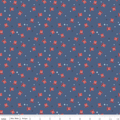 Stars and Stripes Forever Blue Hats Yardage by Lori Whitlock for Riley Blake Designs
