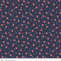 Stars and Stripes Forever Navy Hats Yardage by Lori Whitlock for Riley Blake Designs