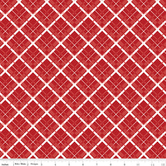 Stars and Stripes Forever Red Plaid Yardage by Lori Whitlock for Riley Blake Designs