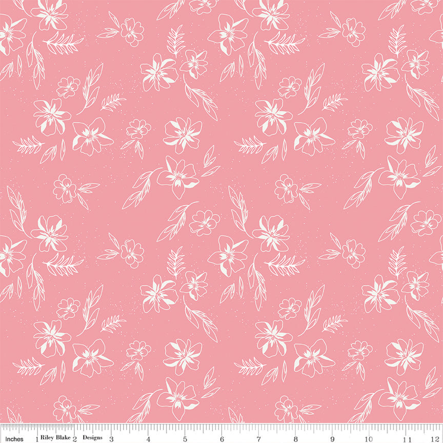 Berry Market Peony Sketches Yardage by Beverly McCullough for Riley Blake Designs