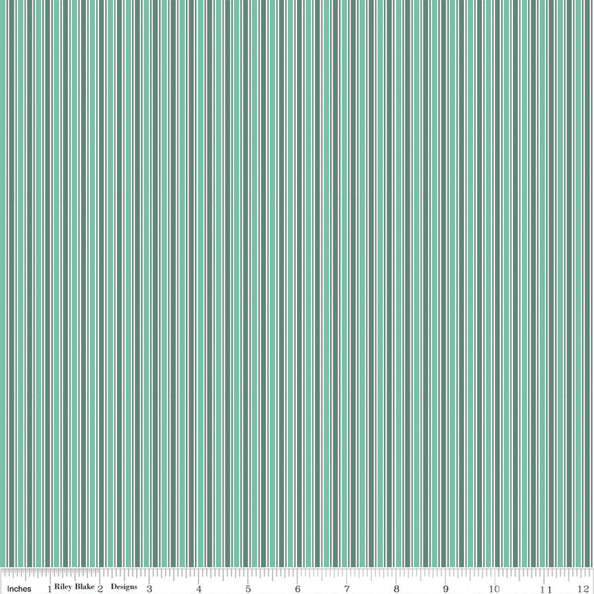 Berry Market Sea Glass Stripes Yardage by Beverly McCullough for Riley Blake Designs