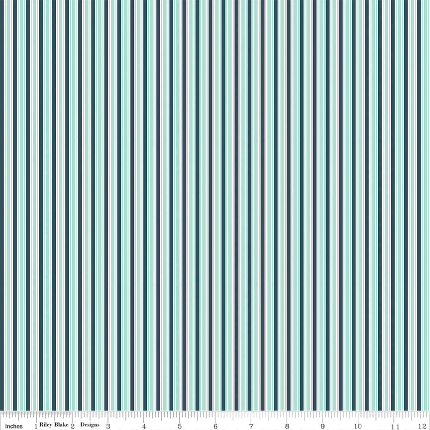 Berry Market Songbird Stripes Yardage by Beverly McCullough for Riley Blake Designs
