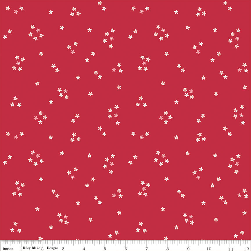 Berry Market Red Flowers Yardage by Beverly McCullough for Riley Blake Designs